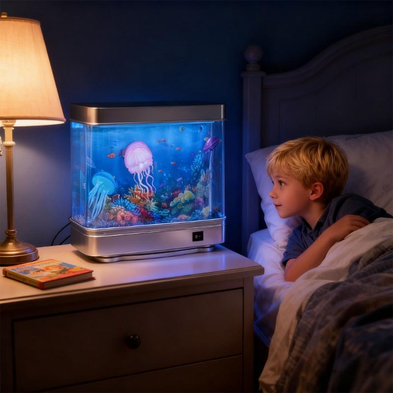 Realistic Swimming Jellyfish Desk Light With Soft LED USB Power Plastic Design Fishtanks Shape Lamp Home Decors