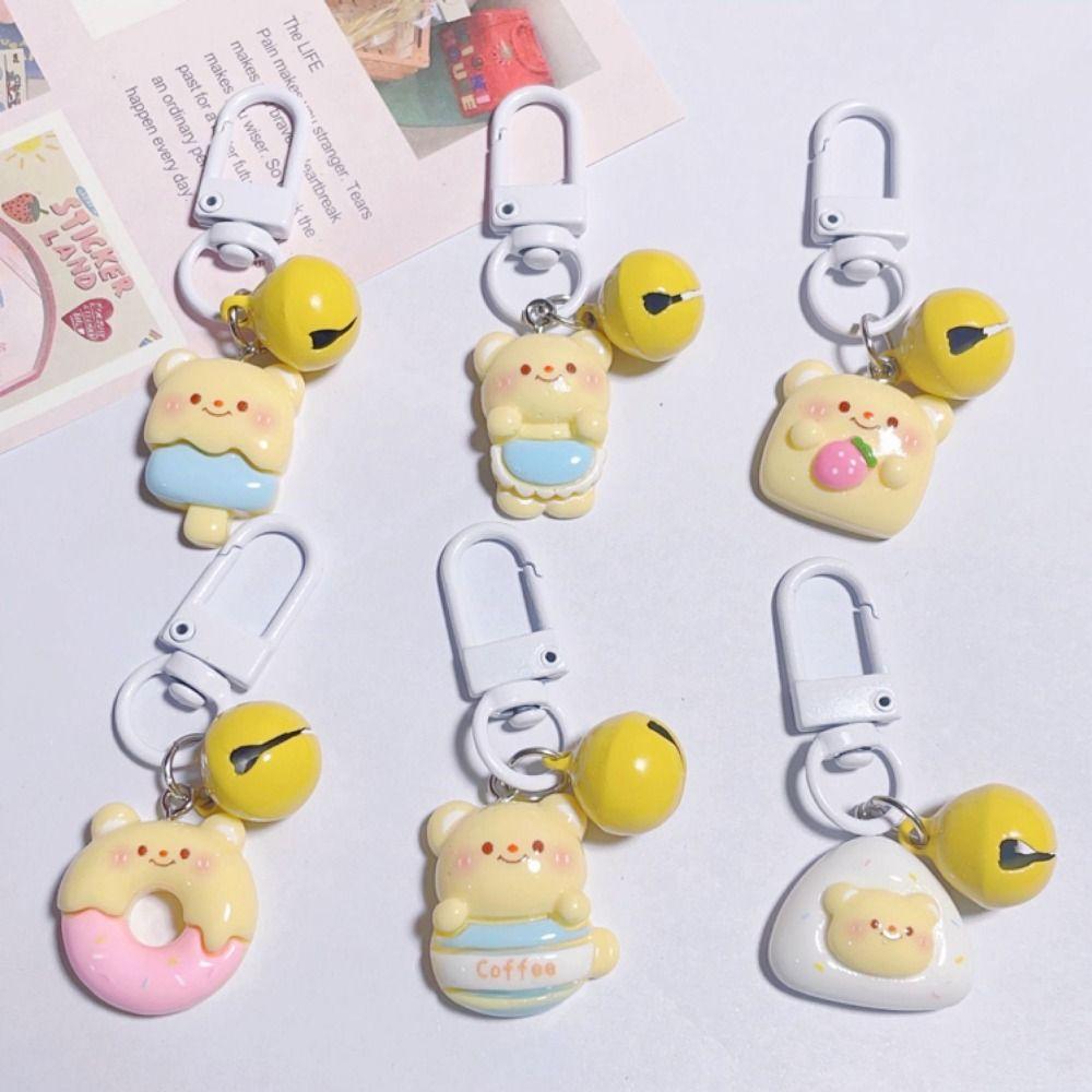 

Resin Butter Bear Keychain Pendant Gift Backpack Charms Kawaii Bag Pendant