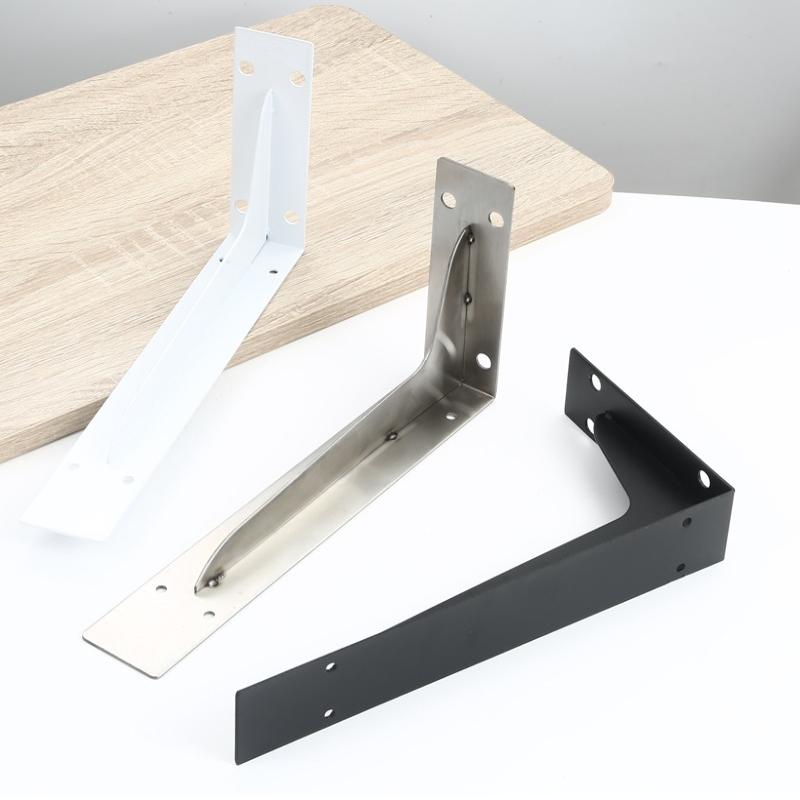 1/2Pcs Black/White/Silver Stainless Steel Corner Code Triangle Bracket Load-Bearing Bracket Wall Fixed Corner Storage Rack