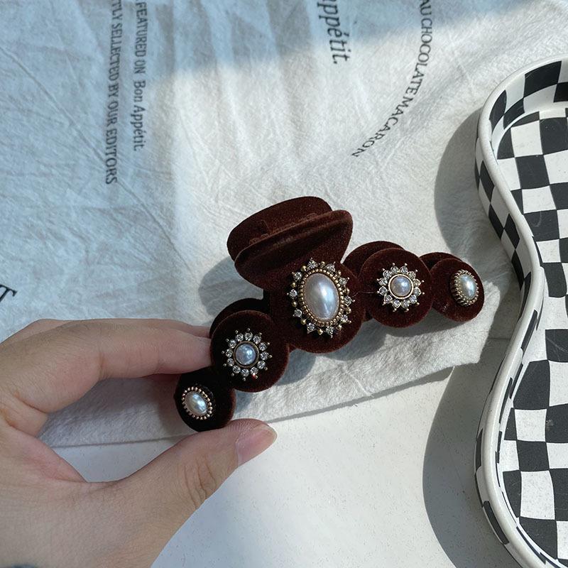 Baroque Crystal Hair Claws Jewelry For Women Chinese Boutique Headdress Luxury Handmade Gem Hair Accessories Hairpins