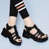 Sports Sandals Women's Summer New Mother Shoes Roman Thick-soled Wedge Heel Hollow Flat-soled Soft-soled Outer Wear