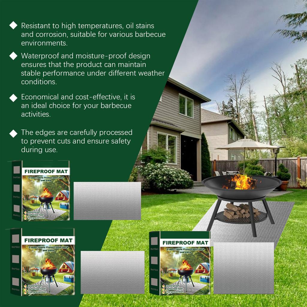 Portable Barbecue Fire Pad Anti-pollution, Anti-fire, Anti-wear, Waterproof And Stable Outdoor Protective Pad