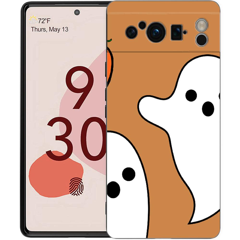 Autumn Leaves Fall Fox Pumpkin Halloween Phone Case For Google Pixel 8 A 7 6 Pro 6A 5G Black Soft Back Cover Silicone TPU Shell