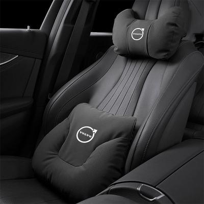 Suede Leather Car Seat Headrest Waist Rest Comfort Neck Pillow Interior For Rdesign V60 V40 XC90 S60 S90 XC40 S80 V90 EX90