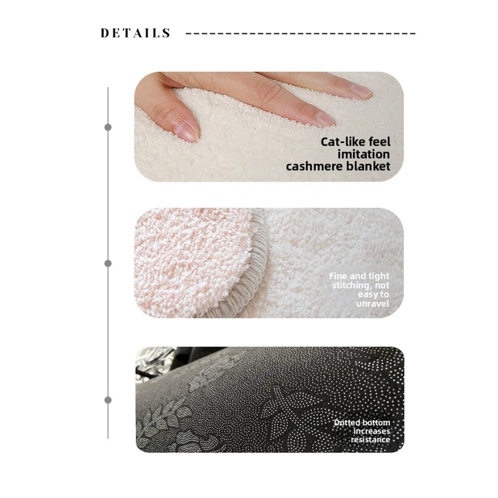 Cute Cartoon Irregular Faux Cashmere Floor Mat, Water Absorbent Non-Slip Bath Rug Wear Resistant Decor Carpet for Bathroom Bedroom