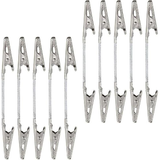 10 шт. Двусторонние металлические зажимы-крокодилы для поделок, фотографий, записок, серебристые