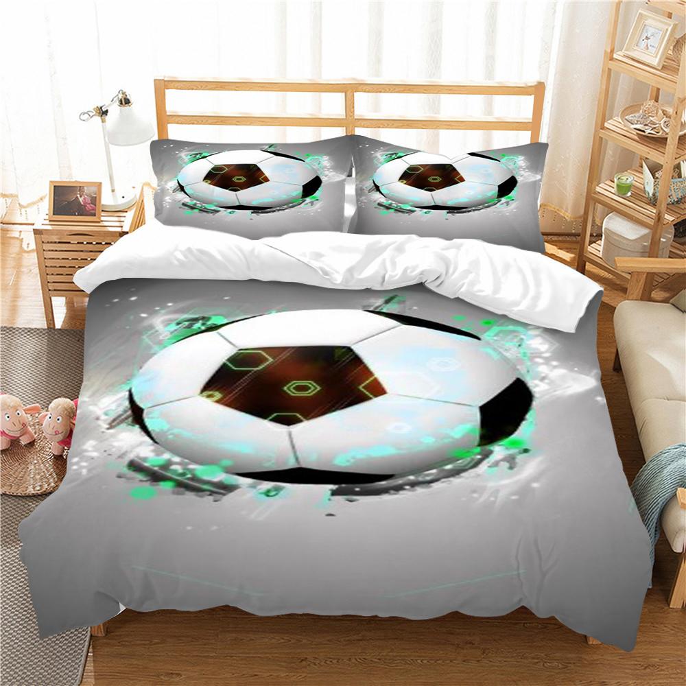 

Пододеяльник в футбольном стиле, комплект постельного белья, мягкий домашний текстиль, полиэстер, постельные принадлежности королевского размера, мужские и женские постельные принадлежности UK Single 135x200cm