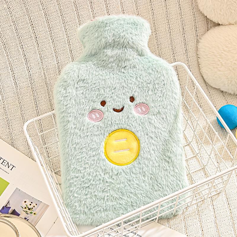 Классическая утолщенная резиновая грелка с плюшевым чехлом для тепла