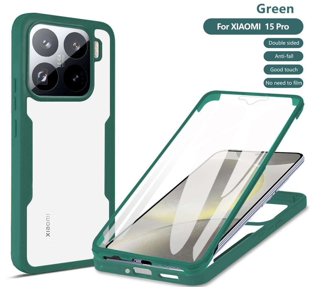 

Чехол-защита экрана 360 для всего корпуса для Xiaomi 14T 13T 12T 11T Pro Чехол для Xiaomi 15 14 Ultra Мягкий силиконовый бампер For Xiaomi 15 Ultra зелёный