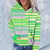 Sonbahar ve Kış Kadın 3D Çizgili Baskılı Kapüşonlu Kazak Hoodie & Sweatshirt (Bayanlar)