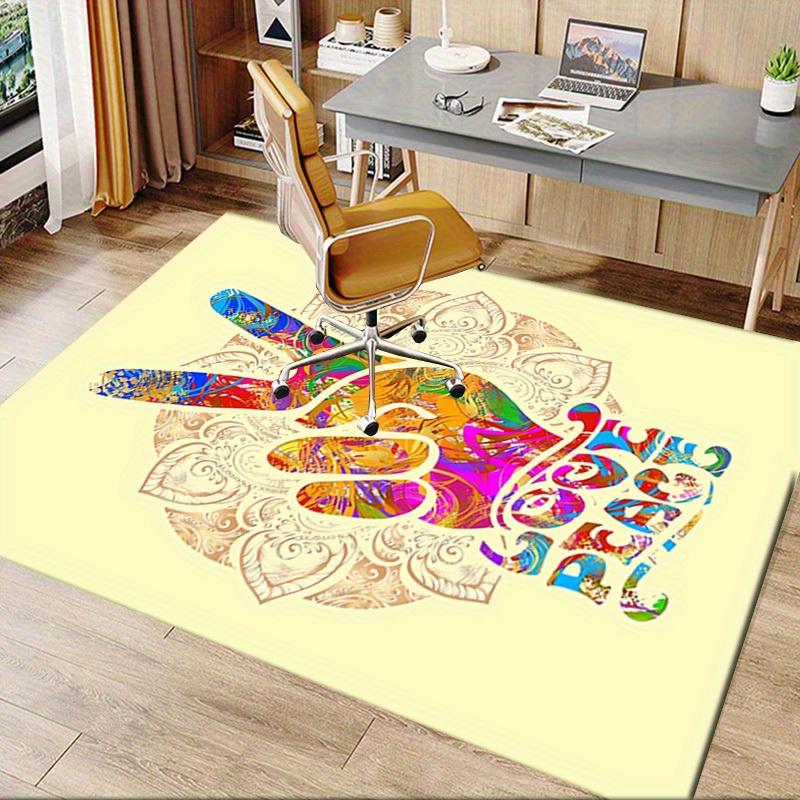 Office Carpet: Colorful Peace Sign Design with Intricate Patterns Perfect for Sofa Protectio