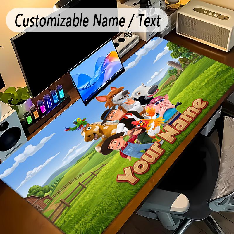 Large Mouse PadLa Granja de Zenón Custom Name Text Personalized Desk Mat Non Slip Gaming Pad
