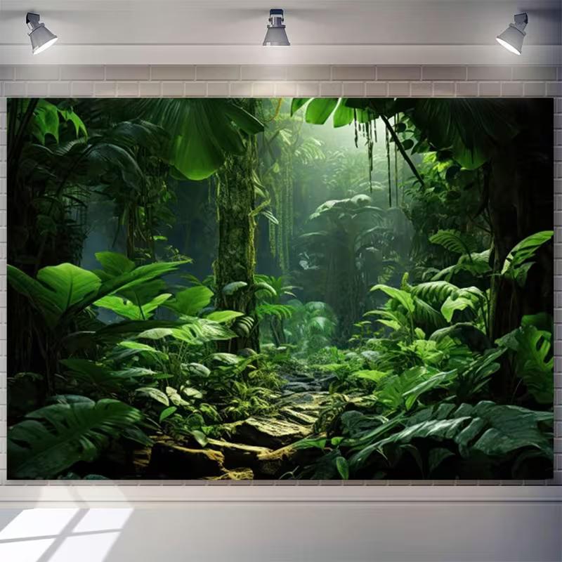 2D Dark Forest Banner for Halloween, Mystical & Exploration-Inspired Parties 47.2x31.5inch/120*80cm