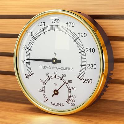 Sauna Termometresi Kolay Okunabilen Fahrenheit Higrometre Hassas Paslanmaz Çelik Nem Test Cihazı Oda Otel için