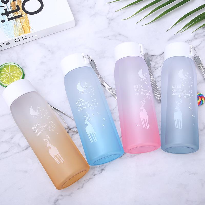 Water Bottle Supply Elk Cup Frosted Plastic Cup Portable Sports Water Cup Summer Student Cup Trend Outdoor Space Cup