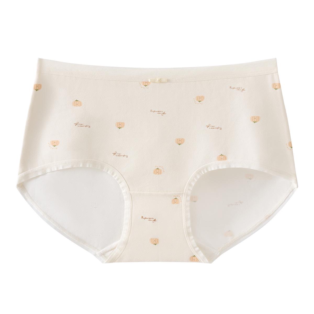 

Girls Mid-Waist Cotton Panties with Fruit Print and Mulberry Silk Antibacterial Crotch Large оранжевый/тыква