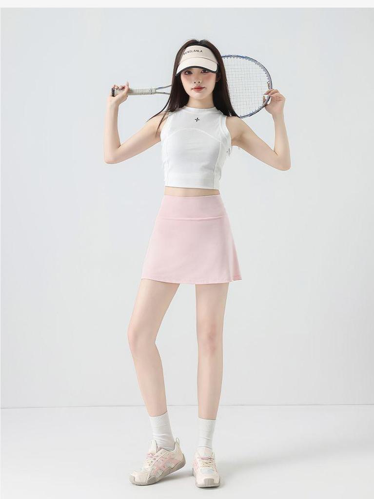 Women's Korean Sporty Pleated Tennis Skirt Shorts: Lightweight, Breathable, Anti-Exposure for Badminton & Yoga.