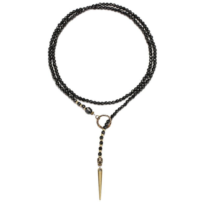 Hip Hop Rivet Necklace For Man Woman Cone Pendant Sweater Chain Choker Jewelry Punk Male Cool Accessories