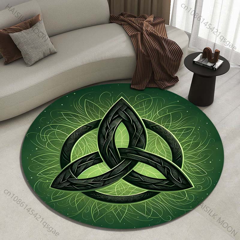 Multiple sizes Mysterious Celtic Trefoil Pattern Round Carpet Living Room Bedroom Table Chair Sofa Decorative Carpet
