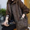Autumn Women's Casual Thin Hooded Stitching Down Jacket