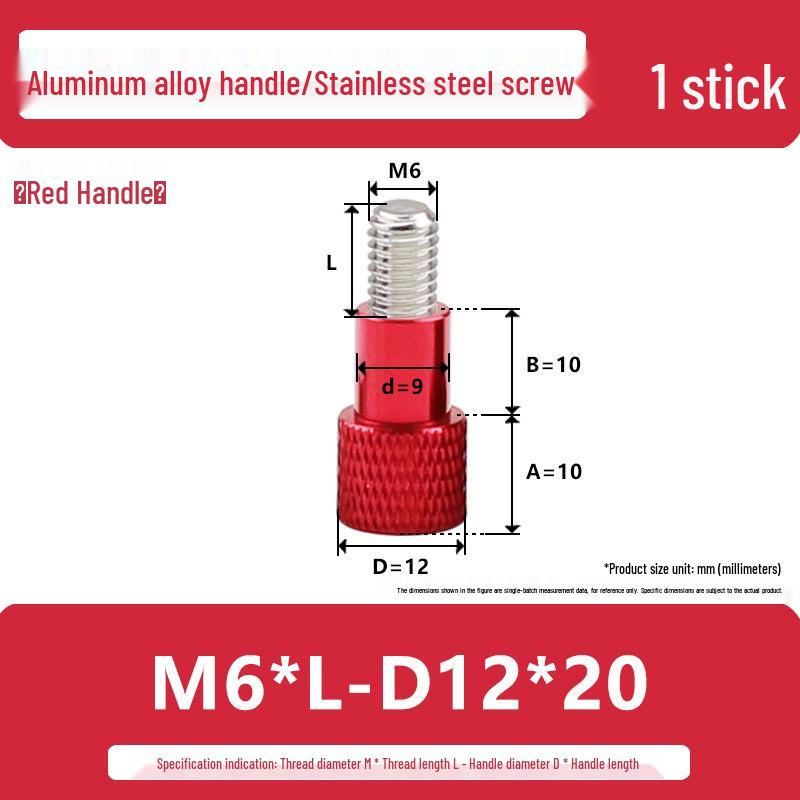 M6 Aluminum Alloy Knurled Hand Tightening Screw Bolt with Stainless Steel Handle