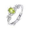 Europe, America, Fashion Natural Stone Pigeon Egg Jewelry S925 Sterling Silver Ring Women's Leaf Design Premium Ring Women's