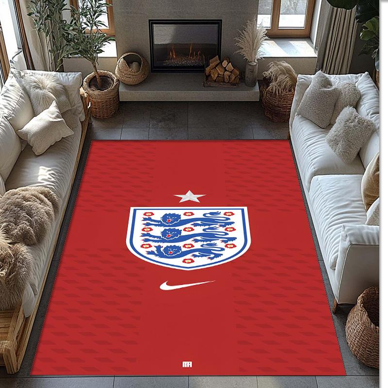 England National Football Team Theme Rug Soft Crystal Velvet Area Rug Non-Slip Floor Carpet for Living Room Bedroom Nursery