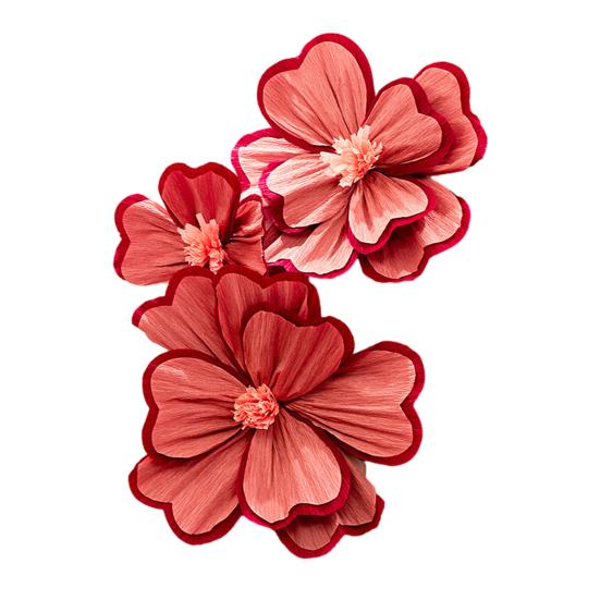 3Pcs Artificial Flower Three-Dimensional Design Festival Atmosphere Warm Joyful Colors Decorative Paper Flowers Home Party Office Gift Background