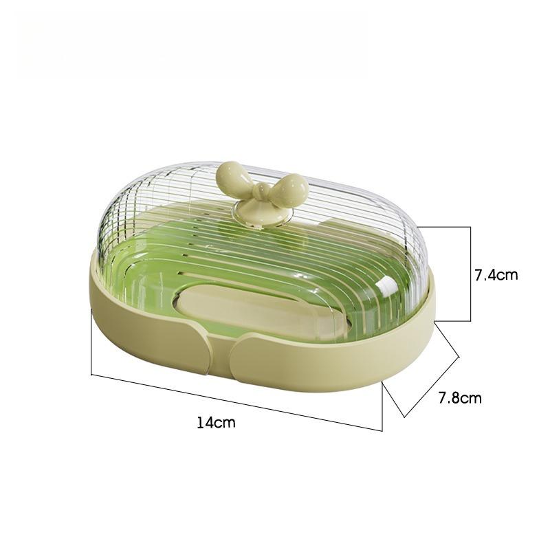Transparent Bathroom Soap Box with Cover Dust-proof Laundry Table Balcony Bathroom Soap Soap Storage Box Drain Box