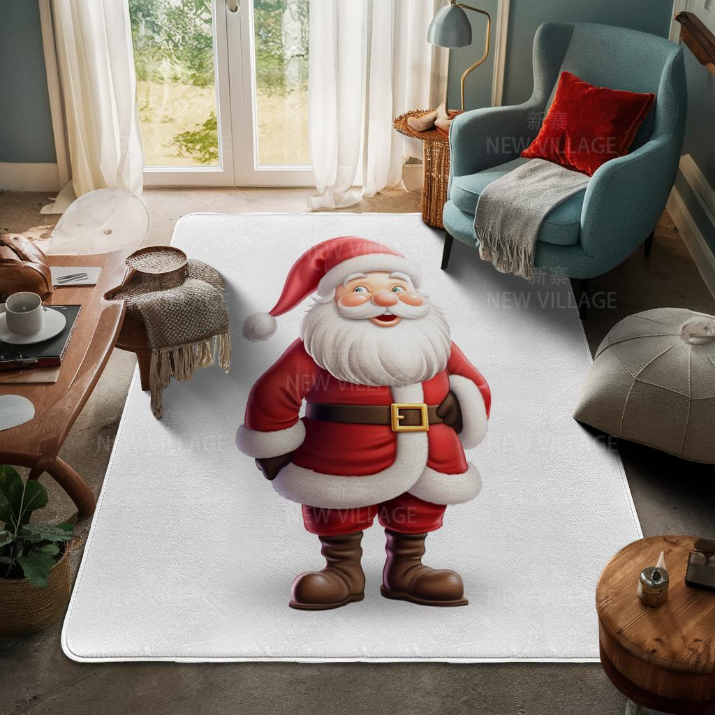 House Entrance Carpet Home Door Mat Living Room Bath Foot Bathroom Non-slip Water Absorption Rugs Bath Merry Christmas Winter