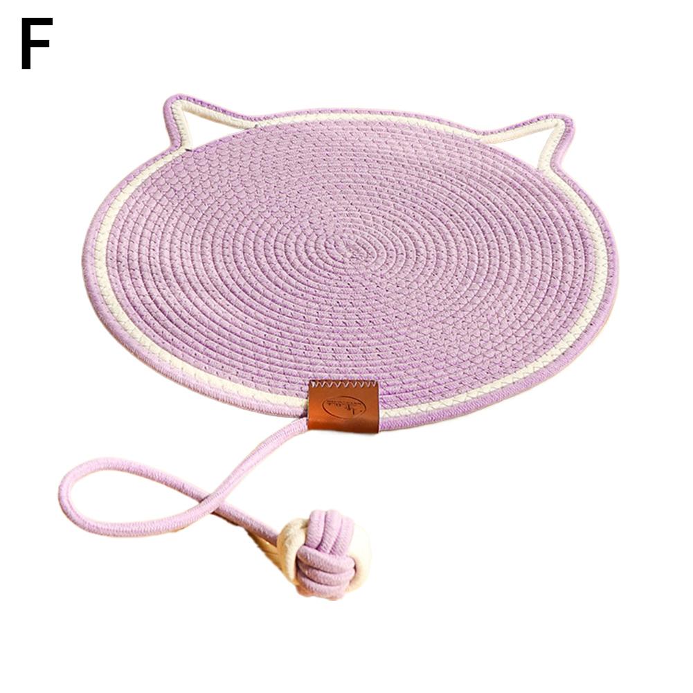 Cotton Rope Woven Cat Scratch Pad Toy Ball Integrated Cat Sleeping Pad, Scratch-resistant, Wear-resistant, Washable Pet Pad