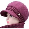 Winter hat female rabbit plush old plush thermal hat old lady knitted wool hat