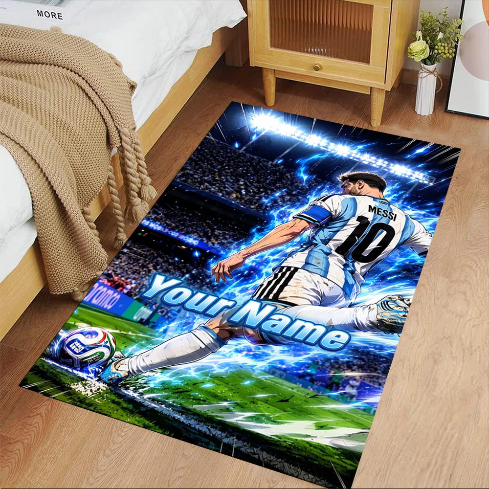 Messi Customizable Name Carpet Perfect for Outdoor Dormitory Game Room Dining Room Antislip Carpet Decorate Offices Gift for Festivals