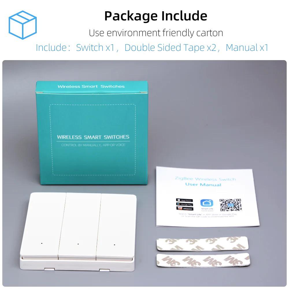 TUYA Zigbee Wireless Four-Button Scene Switch Compatible with Google Home & Alexa