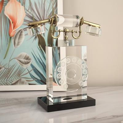 Moderno Lujo Ligero Creativo Retro Cristal Accesorios para Teléfono Modelo Sala de Ventas Oficina de Ventas Centro de Ventas Decoración de Escritorio Adornos