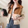 Women's 2025 Spring Patchwork Color Block Casual Petite Loose Jacket