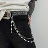 European and American Hip Hop Pearl Splicing Trouser Chain High-end Boys Jeans Hanging Chain Men's Waist Chain
