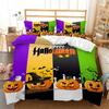 Halloween Duvet Cover Queen Cartoon Pumpkin Gamepad Quilt Cover Microfiber Horror Theme Gothic Spooky Bedding Set For Boys Teen