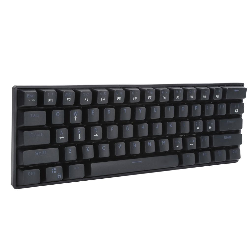 61 Key Wired Mechanical Keyboard LED Backlit Gaming Keyboard with Blue Switch for Computer