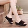 Summer Fashion Middle-aged Women's Slippers Mother Cool Slippers Women Wear Soft-soled Non-slip Comfortable Flat Sandals