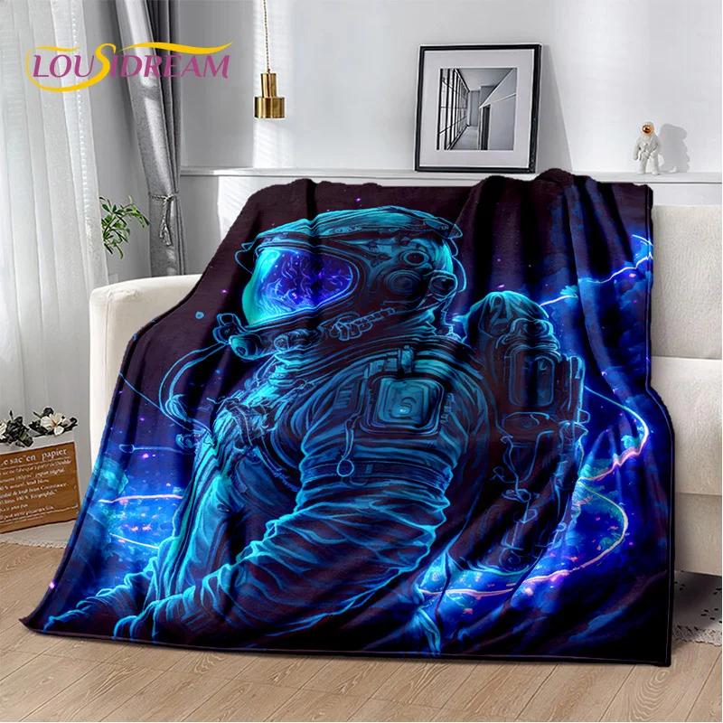 Astronaut Universe Spaceman 3D Outer Space Cartoon Blanket,Soft Throw Blanket for Home Bedroom Bed Sofa Office Cover Blanket Kid