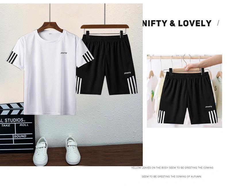 Boys' Summer Quick-Dry Shorts Set with T-Shirt - Sports Casual Outfit