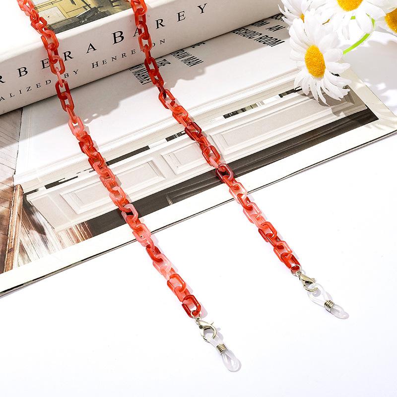 Bohemia Amber Acrylic Glasses Chain Women Leopard Resin Largand Chain For Glasses Sunglasses Hold Straps Cords Accessories