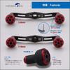 HEIGHTEN Reel Handle 4mm Thick Charcoal Cloth Carbon 24mm TPE Knob Shimano Daiwa Abu Universal Baitcasting Reel TPE Series Black 120/110mm 1.5K