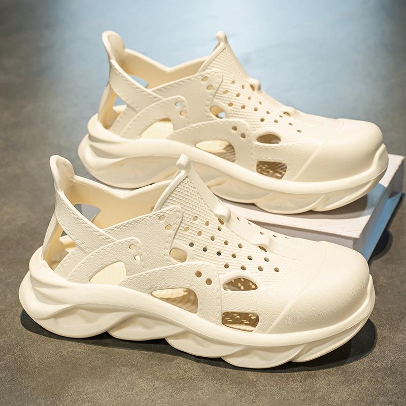 

Summer hollow breathable hole shoes outer wear travel beach sandals blade bag head garden shoes sandals 45 хаки