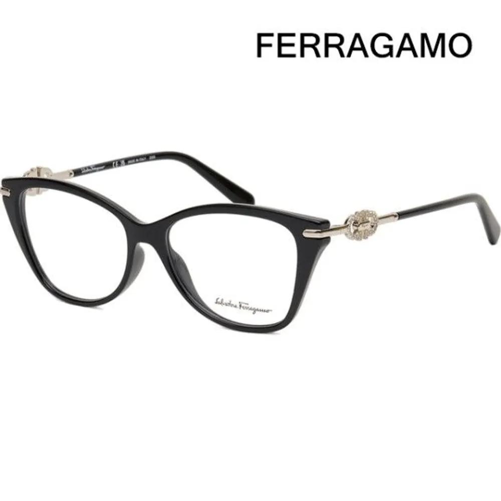 Eyeglass Frame SF2937R 001 Black Cat-Eye Horn-rimmed Fashion with Logo Decoration