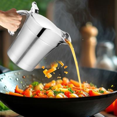 400/800 ml Sauciere, Soßentopf aus Edelstahl mit Klappdeckel, doppelwandig isoliert, Soßenkrug, Milchkännchen, Spender für Soße, Sirup, Sahne