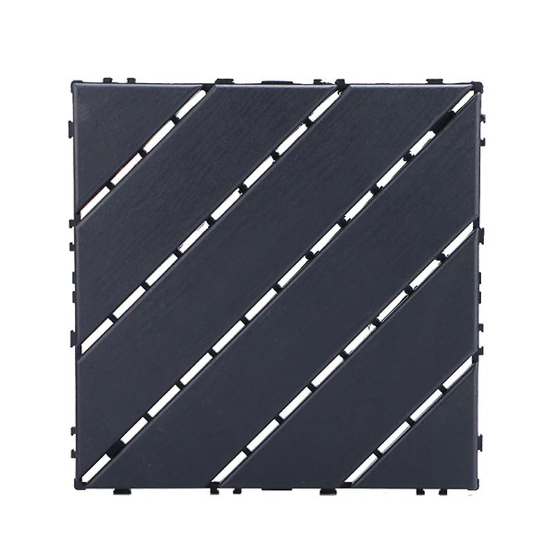 30X30Cm Hardwood Decking Tiles Interlocking Composite Wood Floor Covering for Outdoor Garden Terrace Easy Installation