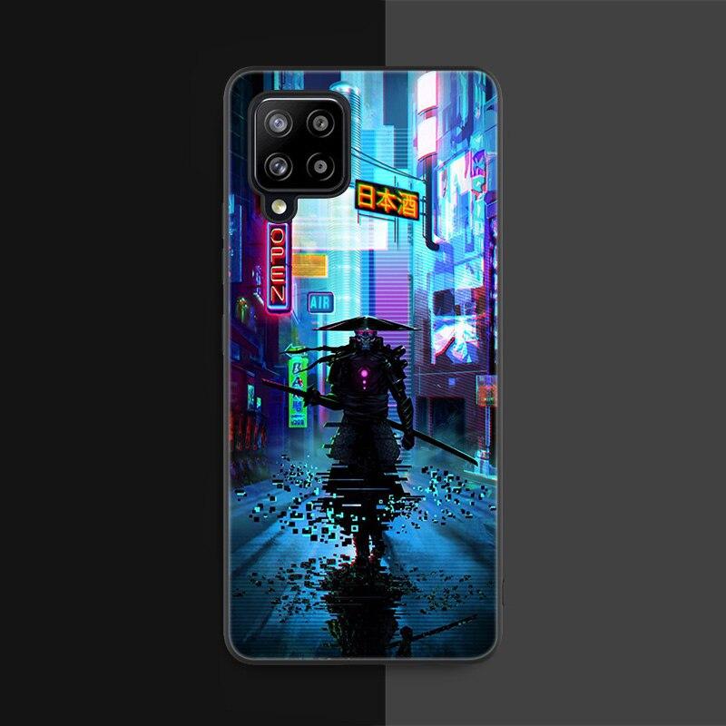 Japanese Samurai Phone Case For Samsung Galaxy A12 A02S A22 A32 A52 A72 A71 A51 A41 A31 A21 A11 A50 A70 A10S A20S Black Cover