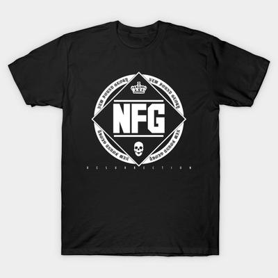 Asiatische Größe Herren Schwarzes T-Shirt mit Aufdruck New Found Glory 2 No-Cut Thermotransferdruck Baumwoll-T-Shirt